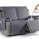 TAOCOCO Loveseat Recliner Cover Non-Slip Sofa Slipcover, Pet Cover for Loveseat Recliner with Elastic Straps, Washable Reclining Loveseat Covers Recliner Furniture Protector (2 Seater, Dark Grey)