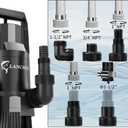 LANCHEZ 1.6HP 6000GPH Sump Pump, High Flow Submersible Water Pump with Float Switch, Automatic Transfer Water Pump for Swimming Pool Basement Flooded Pit Sewage Sink Tub, Black