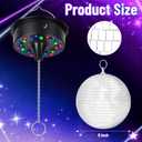 Disco Ball Light Decorations, 6" Hanging Mirror Ball Rotating Motor with 23 LED and 4 Light Colors for Home Studio Indoor Party