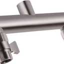 Shower Head Manifold with Double Outlet and Shut Off Valves for Dual Sprayer Showering System,Can Connect Two Showerheads,Brushed Nickel,STN02