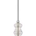 Livex Lighting 41246-91 Art Glass - 12.63" One Light Mini Pendant, Brushed Nickel Finish with Smoke Glass