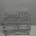 ZHIAI Stackable Storage Drawer, Acrylic Organizer, Cosmetic Organizer for Dresser, Vanity, Kitchen Cabinet, Bathroom, Under Sink, Home Organization and Storage (1 Top 3 Drawers)