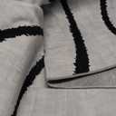 YIHOUSE Abstract Washable Rug 5x7,Ultra-Thin Non Slip Gray and White Rugs for Living Room,Modern Minimalist Black Stripe Rugs for Bedroom,Throw Carpet for Dining Room Office Playroom (5'x7',Gray)