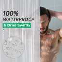 AmazerBath Plastic Shower Curtain 84 Inches Long, 72 x 84 Clear Weighted Extra Long Shower Curtain, PEVA Heavy Duty Tall Bathroom Curtains with 3 Big Clear Weighted Stones and 12 Grommet Holes