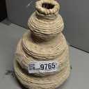 Deco 79 Seagrass Handmade Decorative Vase Wrapped Centerpiece Vase with Abstract Bubble Shape, Vase for Home Decoration 10" x 10" x 14", Beige