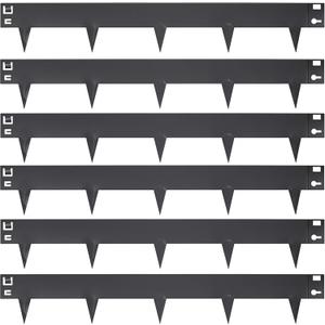 Metal Landscape Edging 42 Inch Strips, Steel Landscape Edging 6.3 Inch Depth, 6 Pack Hammer in Landscape Edging, Metal Edging for Landscaping, Gray