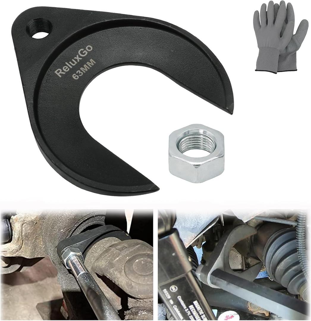 ReluxGo Inner CV Axle Puller Removal Tool 63mm with Nut, Front Wheel Drive Axle Pulley Attachment, Fits Slide Hammers with 5/8"-18 Threads, CV Joint Axle Removing Tool