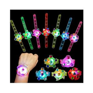48 Pack LED Light Up Fidget Spinner Bracelets Bulk Party Favors for Kids 4-8 8-12, Glow in The Dark Party Supplies, Birthday Gifts, Treasure Box Toys, Goodie Bags Stuffers for Kids