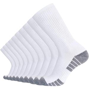 SoxDaddy Mens 10Pack Athletic Casual Socks Comfy Cotton Heavy Cushion Crew Socks (13-15 Big Tall, White3)