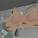 OEAK Womens Deep V Bras Wireless Comfortable Bra Supportive No Underwire Bras Tshirt Push Up Bralettes Plunge Seamless Bra (S)