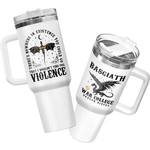 34HD War Dragon Rider 40oz Tumbler with Handle and Straw, Violence Nowhere Find You Insulated Travel Mug, Bookish Items to Men & Women - Birthday Gifts for Book Lovers and Readers (Fantasy Book 1)