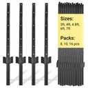 Metal Fence Posts 3 FT Black, 16 Pack Heavy Duty U Posts