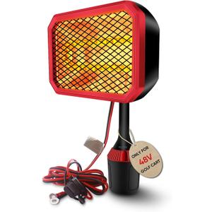 Electric Golf Cart Heater with 360 Degree Adjustable Angle, Battery Powered Golf Cart Heater, 400W Silent Carbon Fiber Heating for Club Car/Yamaha/EZGO Golf Cart (48V)