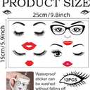 12 Pcs Face Stickers, Face Stickers for Flower Pots, Face Decals for Holiday Party Supplies DIY Crafts Flower Pots Decoration