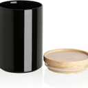 Sweejar Kitchen Canisters Ceramic Food Storage Jar, Stackable Containers with Airtight Seal Wooden Lid for Serving Coffee Bean, Flour, Tea, Cookies and More - 58 Fl Oz(Black)