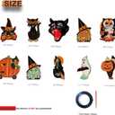 2 x Retro Halloween Banner, Vintage Halloween Bunting, Ghost Witch Owl Black Cat Party Sign, Halloween Holiday Home Garland Decorations Supplies