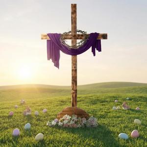 Lineshading 71 Inch Extra Large Easter Wood Cross Decoration Standing Cross Jesus Christ Catholic Crafted He Is Risen Outdoor Decor for Party Wedding Christmas Communion Church