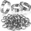 200 Pcs 3/4 Inch PEX Cinch Clamps, 304 Stainless Steel Crimp Rings Single Ear Hose Clamps for PEX Tubing Pipe Fitting Connections, Silver
