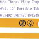 DWE7402DI Dado Throat Plate Compatible with Fits for DeWalt 10" Portable Table Saw DWE7491RS DWE7492 DWE7490 DWE7491