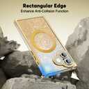 Misscase Magnetic Glitter Case for iPhone 17 6.3 Inch, Camera Protection, Compatible with MagSafe, Rectangle Cute Bling Sparkle Diamond Colorful Phone Cover, Drop-Tested & Shockproof-Gold