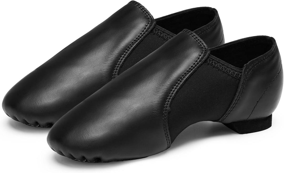 Stelle Jazz Shoes for Girls and Boys Slip-On Leather Dance Shoes 5 1/2