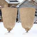 Riare 2 Packs 24 x 40 Inch Burlap Winter Plant Cover Bags with Drawstring- Reusable Large Burlap Sack Plant Frost Protector, Plant Frost Cloth Cold Tree Freeze Blanket for Outdoor Plants Shrubs Fruit