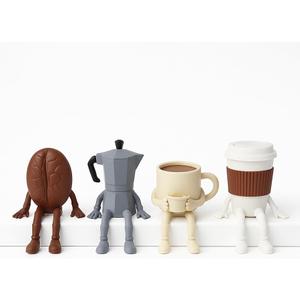 Funny Coffee Figurines Set – Bar Decor – Cute Accessories for Kitchen or Office – Barista Gift