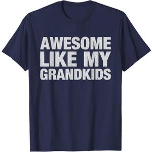 Awesome Like My Grandkids Vintage Fathers Day T-Shirt, 2xl, Blue