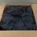 King Size Comforter Set Navy Blue, Tufted Boho Bedding Farmhouse Bed Set, All Season 7 Pieces Bed in a Bag with Sheets, Pillowcases & Shams (King (104"x90"))