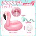 24 Set Flamingo Teacher Appreciation Gifts Bulk End of Year Thank You Gift Set for Women Flamingo Inflatable Drink Holders with Appreciation Tags, Ribbon, and Trim Summer Party Favors