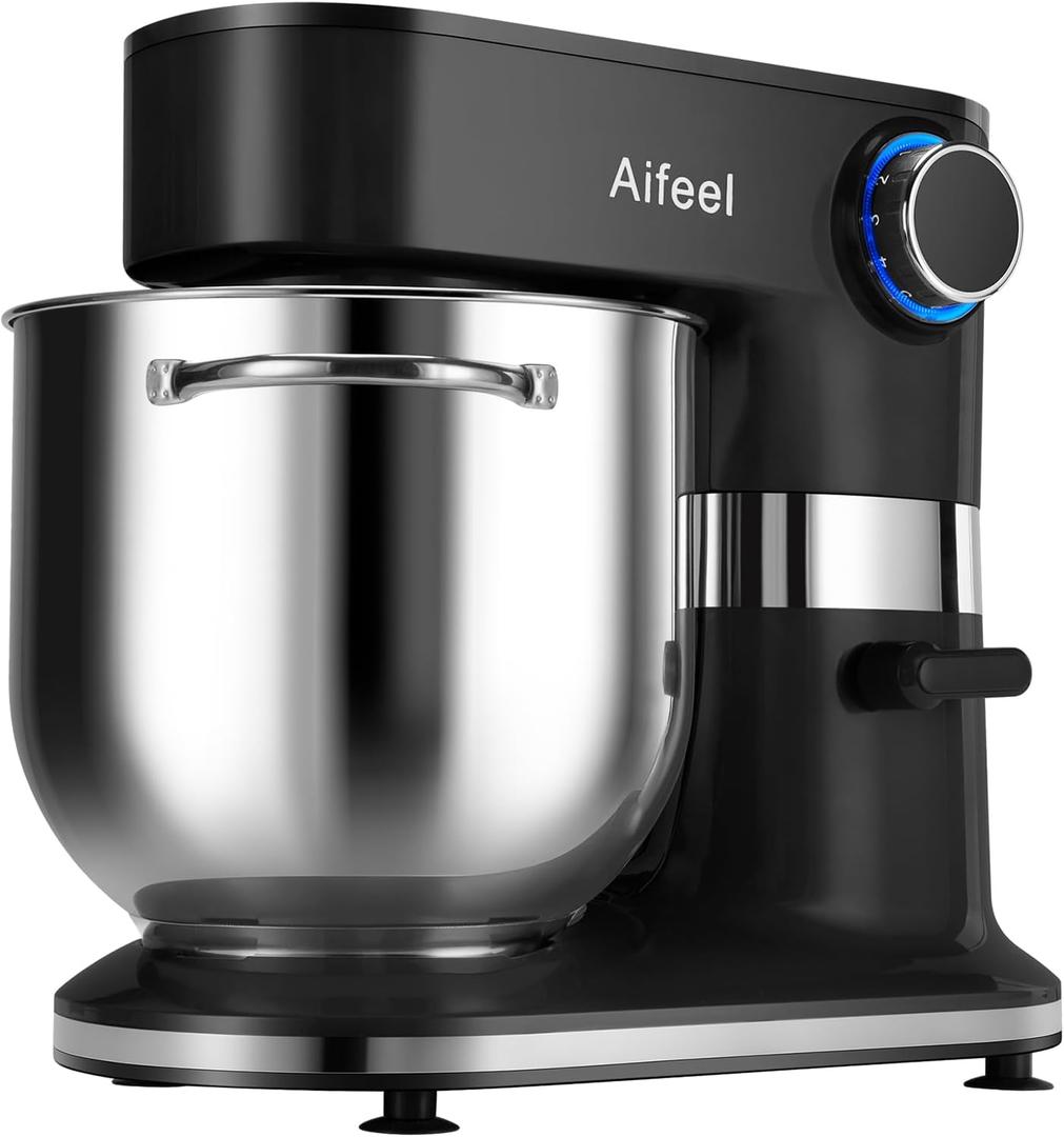 Aifeel 10.5 QT Stand Mixer,900W Electric Food Dough Mixer,Large Capacity Tilt-Head Kitchen Electric Mixer with Dough Hook,Beater,Whisk & Splash Guard,Dishwasher-Safe Attachments for Baking(Black)