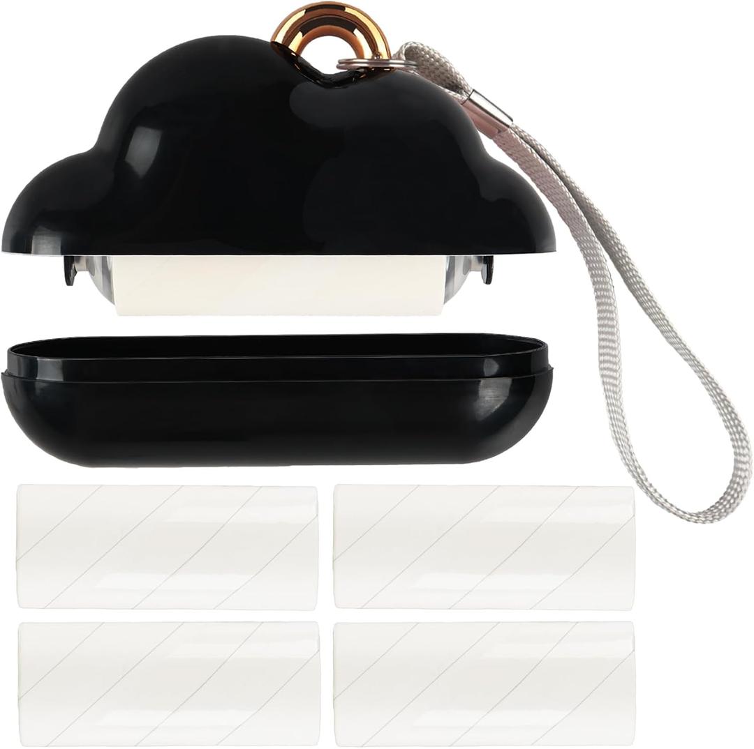 Portable Mini Lint Roller, Travel Size Lint Roller with 150 Sheets Refillable, Reusable Pet Hair Remover for Clothes (Black)