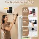 No-Drill Curtain Rod with Adhesive & Pin-Nail Mount System - Renter Friendly & Minimal Wall Damage, 5/8" Diameter Black Adjustable Rod for Windows 28 to 48 Inch