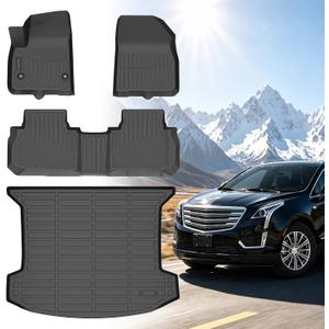 Floor Mats for Cadillac XT5 2018 2019 2020 2021 2022 2023 2024 2025 | 2017 TPE Custom Fit Cadillac XT5, Non-Slip Waterproof Summer Winter, Front & Rear Row & Cargo