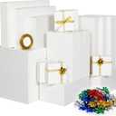 joyhalo 24 Pack Gift Boxes with Lids for Presents - White Small Large Chritsmas Gift Boxes Bulk for Clothes with Ribbon and Flowers, Assorted Sizes for Wrapping Gifts, Shirt, Gift Wrapping Supplies