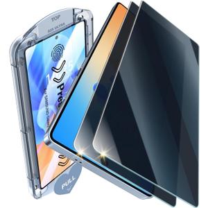 iGluz Privacy PET Screen Protector for Samsung Galaxy S25 Edge 6.7" (2 Pack),Ultra-Thin Flexible Film with 0.02s Sensitive Fingerprint Unlock,Easy-Install Alignment Tray,Case-Friendly & Shatter-Proof