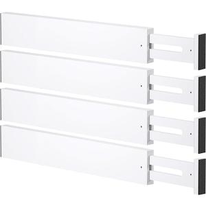 Bamboo Drawer Dividers,17-22" Adjustable Kitchen Drawer Organizer for Clothes, 3 Pack Expandable Drawer Organization Separators for Bedroom,Bathroom,Dresser and Office, White