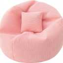 Handmade Bean Bag Chair for Doll Sofa Seat, Mini Sofa Suitable for 17 CM Dolls, Practical Accessories Suitable for Blind Box Enthusiasts and Collectors (Pink)