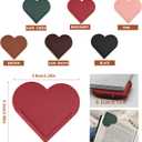3 x 6 Pcs Leather Heart Bookmarks, Bookmarks for Women, Cute Heart Bookmark Corner, Book Marks for Teachers Students School Office Home Supplies