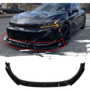 Front Bumper Lip Fit for Kia K5 GT-Line 2020-2025,3 PCS Front Bumper Lip Body Kit Spoiler Compatible with 2020-2025 Kia K5 GT Line Front Splitter, Gloss Black