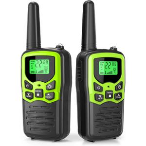Walkie Talkies,MOICO Long Range Walkie Talkies for Adults Two-Way Radios with 22 Channels FRS VOX Scan LCD Display with LED Flashlight for Field, Survival Biking Hiking Camping 2 Pack (Green)