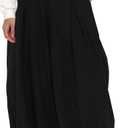 ReachMe Womens Elastic High Waist Wide Leg Barrel Pants Flowy Baggy Balloon Trousers Summer Beach Pants Vacation Outfits (Black, S)