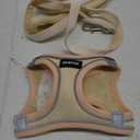 GAMUDA Small Pet Harness Collar and Leash Set, Step in No Chock No Pull Linen Fabric Soft Mesh Dog Vest Harnesses Reflective for Dogs Puppy Cats Kitten Rabbit (Khaki, XS)