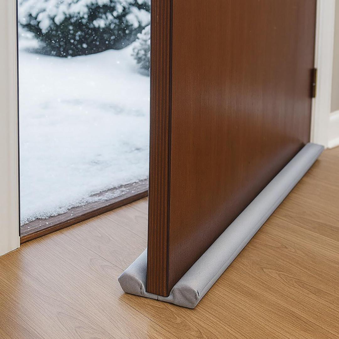 Door Draft Stopper Seal Strip  Under Door Noise, Dust, and Weather Blocker  Adjustable, Cut to Fit for Doors & Windows, Easy Install