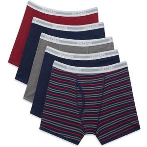 Gildan Men's Underwear Boxer Briefs, Multipack (Large, Mixed Blue (5-pack, Shorter Length)