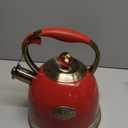 Tea Kettle, Stovetop Whistling Teapot, Stainless Steel, Red, 3.0Quart
