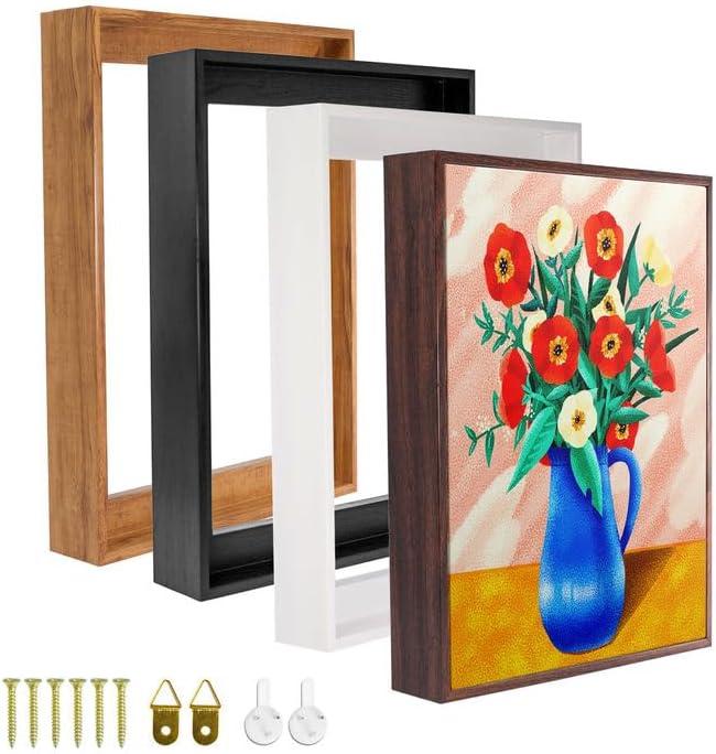 Canvas Floating Frame Wood-Look Floater Frames for Canvas Paintings White Wood Picture Frames Wall Art Painting Frame Decor 20x24inch, White (20L" x 24W")