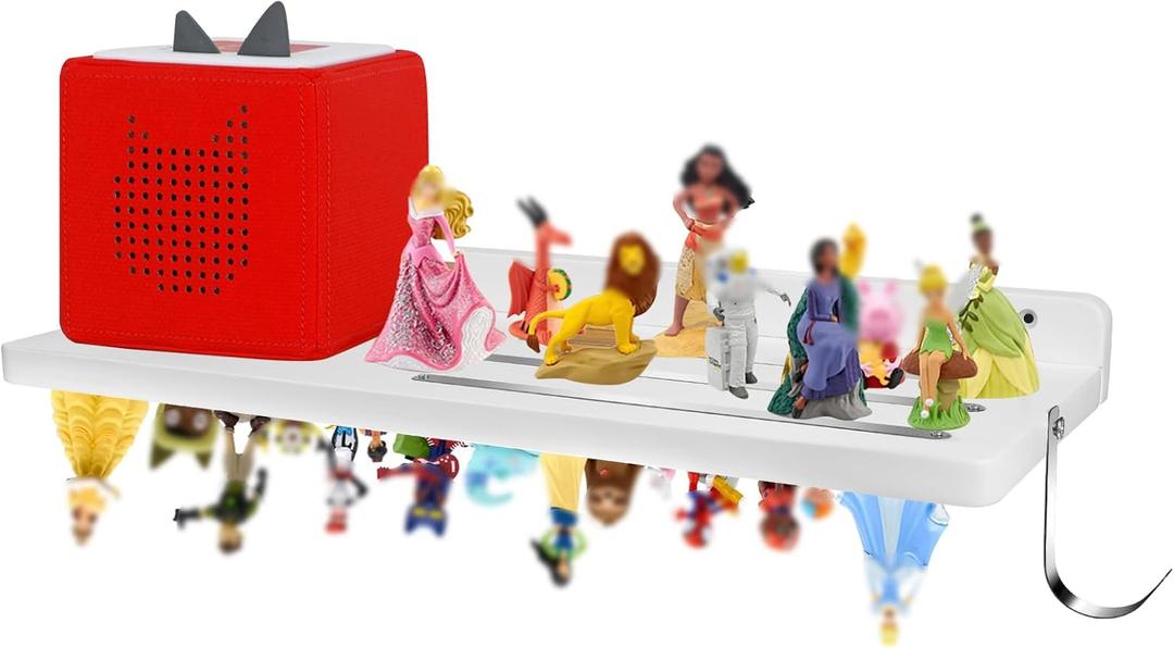 for Tonies Shelf Storage Magnetic Figure Organizer Wooden Display Holder Wall Floating Shelves for Toniebox Audio Toy Storage