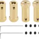 uxcell Hex Coupler 6mm Bore Motor Hex Brass Shaft Coupling Flexible Connector for Car Wheels Tires Shaft Motor, 4 Pcs