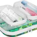 Clear Hard Shell Zipper Cases(3 Packs), Plastic Hard Sided Zippers Pouches Clear Hardshell Pencil Case For Storage, Diaper Bag Organizer Bliss Bins 2*Small/1*Medium